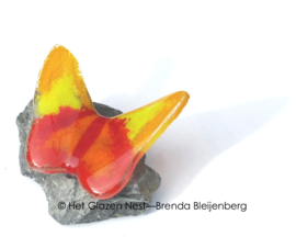 Kleine vlinder op grijze steen