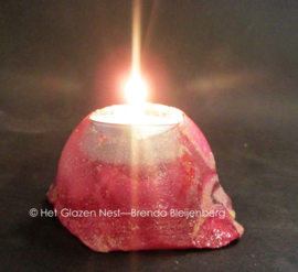 Waxinelichtje in roze kleuren