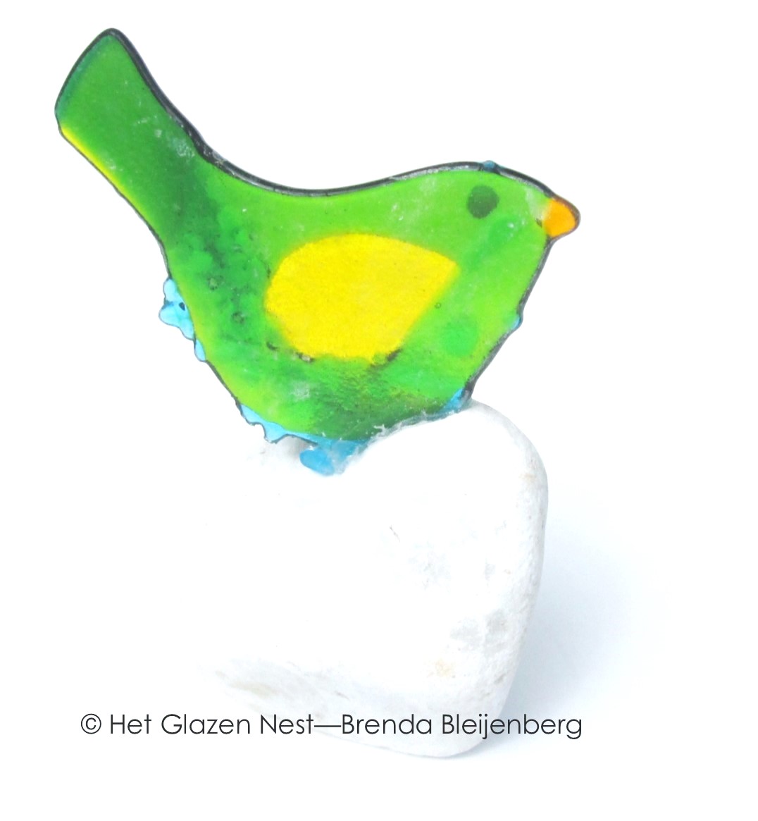 Groen vogeltje van glas