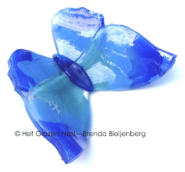 Glazen vlinder in aqua kleuren