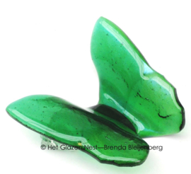 Vlinder in rustig groen glas