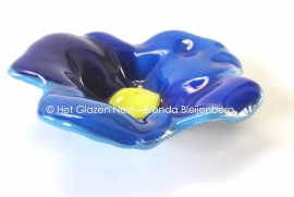 blauw bloemetje met geel hart