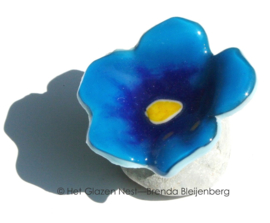 Glaskunst bloem en blauwe kleuren