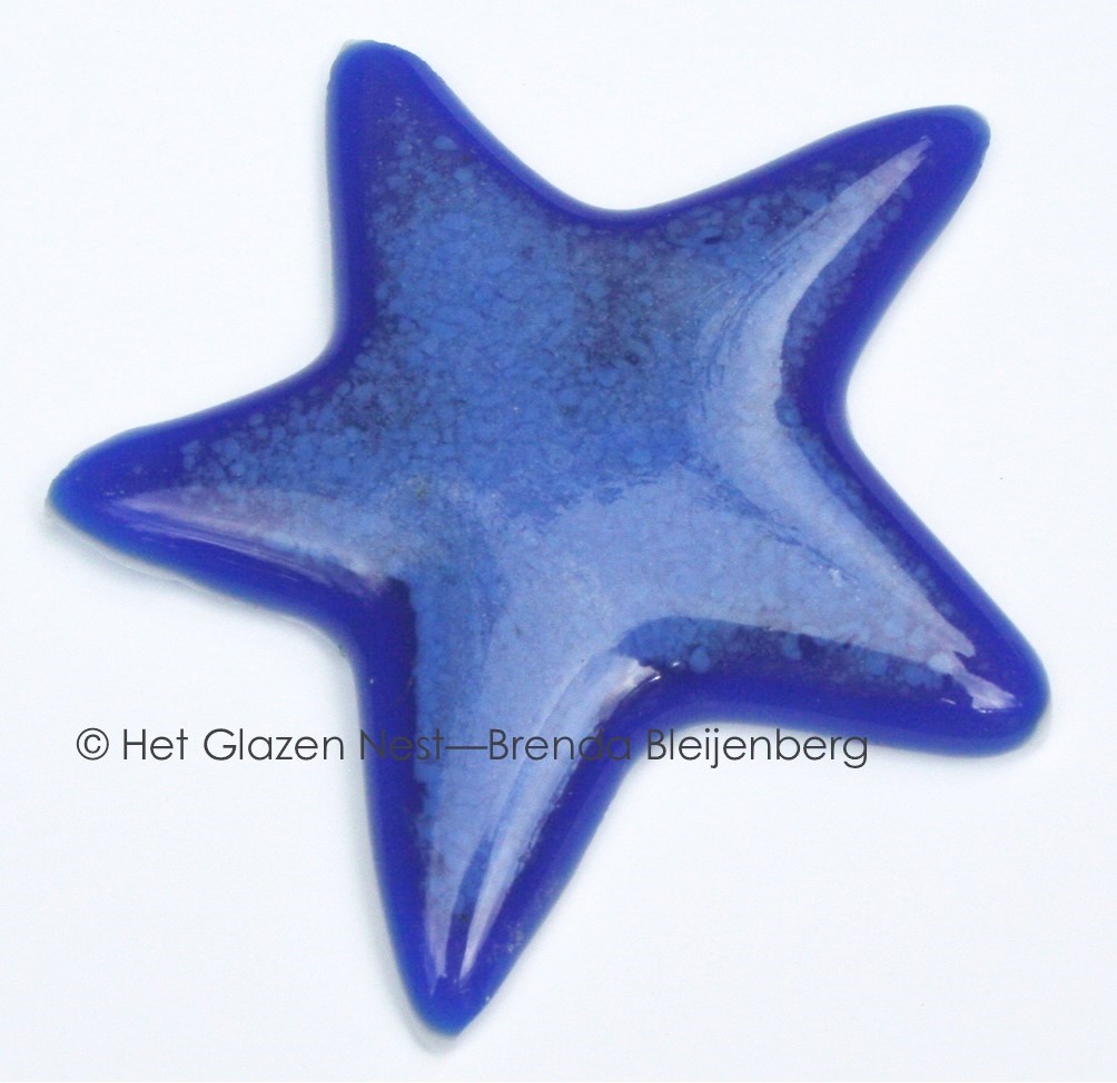 Glazen ster in marine blauw