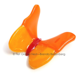 Glaskunst vlinder in rustig oranje