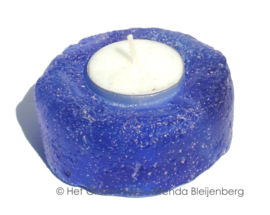 Waxinelichtje in blauw glas casting