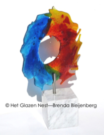 Abstract rood en blauw