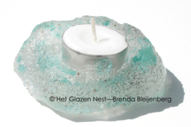 waxinelichtje met blauwe spikkels