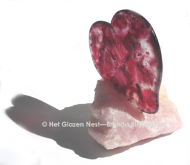Roze hart in rozenkwarts