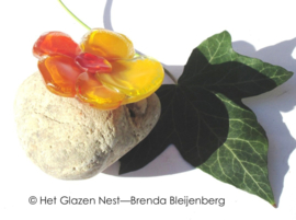 Oranje viooltje in glaskunst