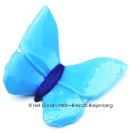 Vliegende vlinder in aqua kleuren