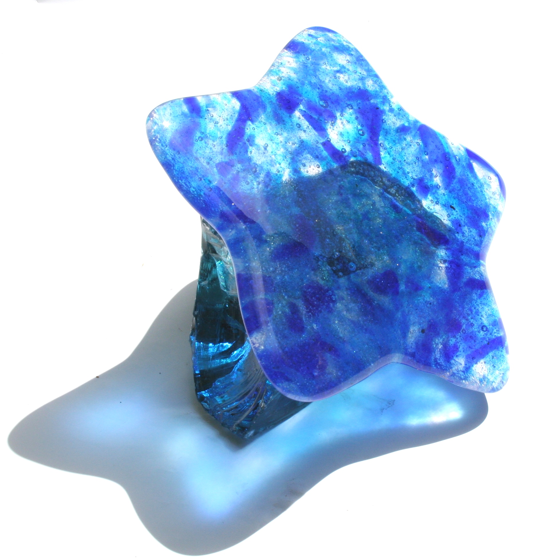 “Blauwe ster in glaskunst”