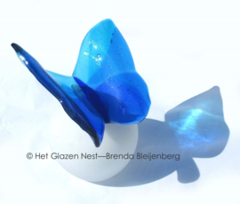 Vlinder urn in blauwe kleuren