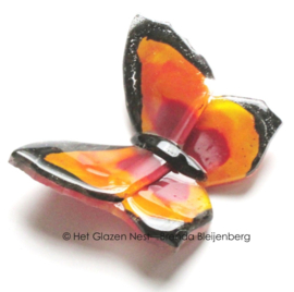 Vlindertje in oranje glas met zwarte randen