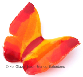 Glazen vlinder in bijzonder oranje kleuren