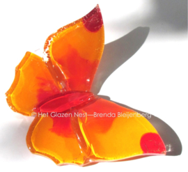 Glazen vlinder in speels oranje kleuren