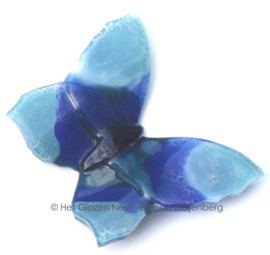 Glazen vlinder in blauw en lichtblauw