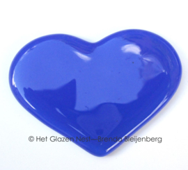 Klein kobalt blauw hartje van glas