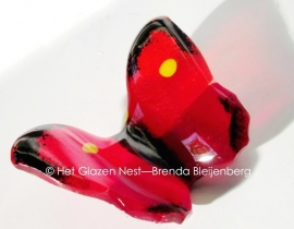 rood vlindertje met zwarte randjes