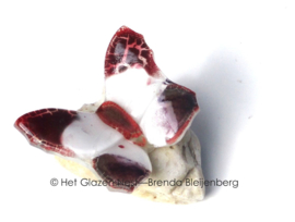Wit en oud roze vlinder op steentje