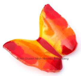 Glazen vlinder in bijzonder oranje kleuren