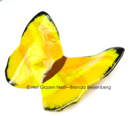 Grote gele vlinder in glaskunst
