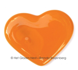 Klein glazen hart in oranje
