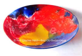 fusing glas schaal “blauw en rood”