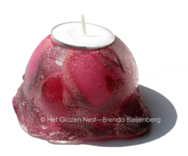 Waxinelichtje in roze kleuren