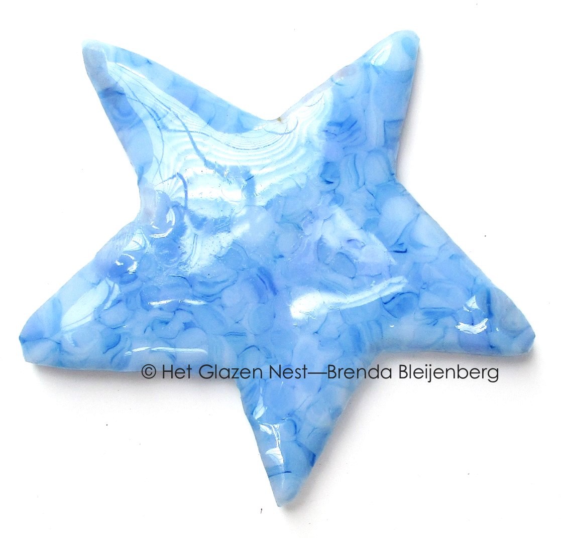 Glazen ster in blauwe kleuren