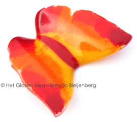 Glazen vlinder in bijzonder oranje kleuren