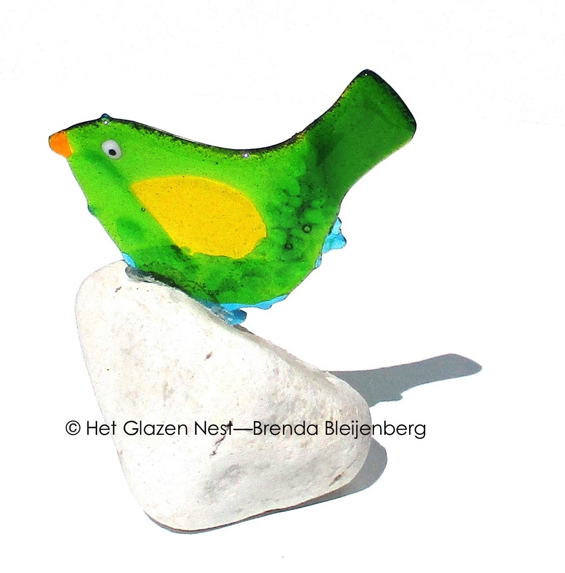 Groen vogeltje van glas