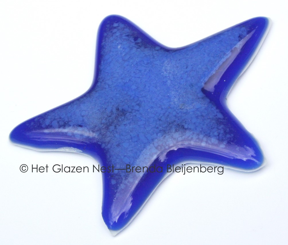 Glazen ster in marine blauw