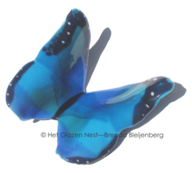 Bijzondere blauwe vlinder van glas
