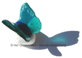 Glazen vlinder in emerald kleuren