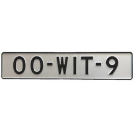 Witte kentekenplaat