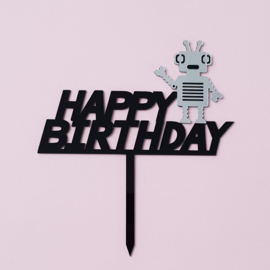 Acryl topper Happy birthday robot