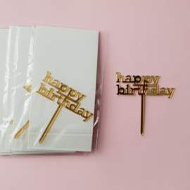 Acryl cupcake toppers happy birthday klein ( 10 stuks)