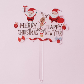 Acryl topper Merry christmas and Happy new year