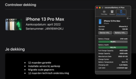 (No.5437) iPhone 13 Pro Max 128GB Zilver **A-Grade**
