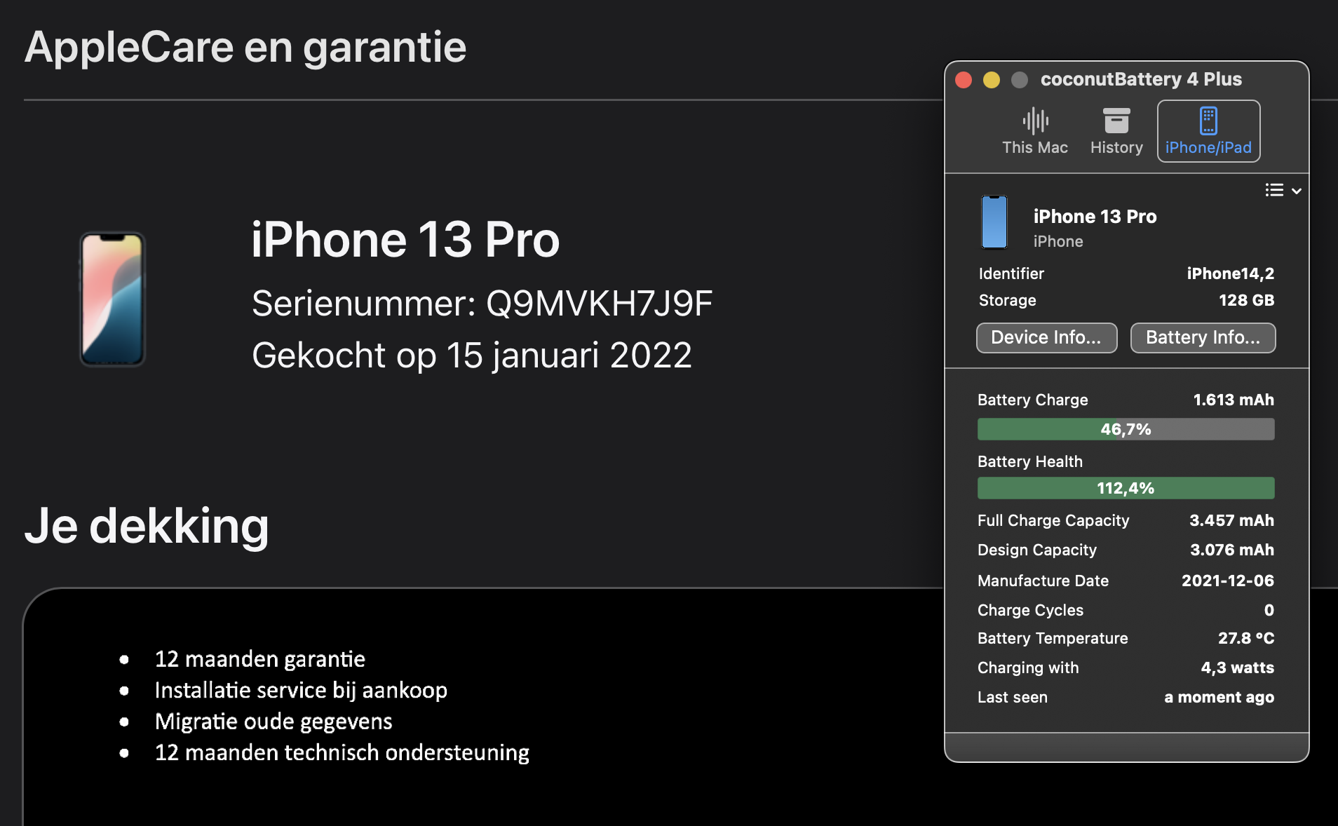 (No.5756) iPhone 13 Pro 128GB Sierra Blue **A-Grade**