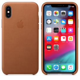 iPhone X / XS: Leather Case (Zadelbruin)