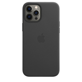 iPhone 12 pro Max: Leather case (black)