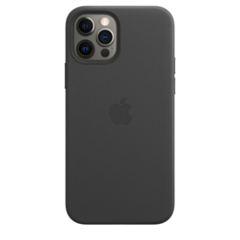 iPhone 12 & 12 Pro: leather case (zwart)
