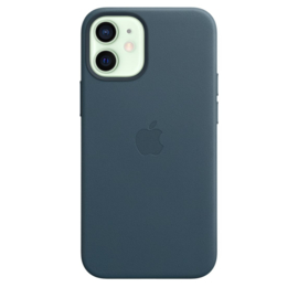 iPhone 12 Mini: Leather case (Baltisch Blauw)