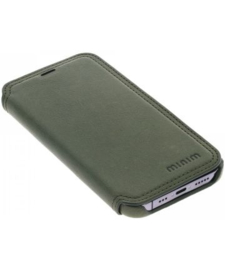 iPhone 13 Mini: MINIM  leather Bookcase  (Groen)