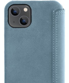 iPhone 13: MINIM  leather Bookcase  (Blauw)