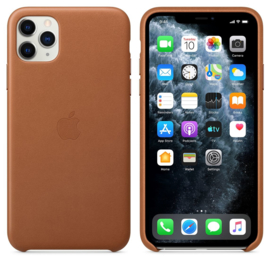 iPhone 11 pro Max: Leather case (Zadelbruin)