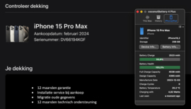 (No.5550) iPhone 15 Pro Max 256GB Black Titanium **A/B-Grade**