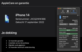 (No.6207) iPhone 14 Blauw 128GB  **A-Grade**